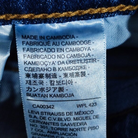 Levi's 501 S Skinny Classic jeans women's size W26/L28 medium washed denim blue - Picture 9 of 15